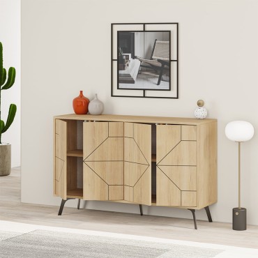 Μπουφές Dune Megapap χρώμα φυσικό οξιάς 123x35x77,4cm 1 τεμ.