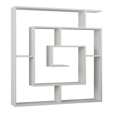 Βιβλιοθήκη μελαμίνης Labirent Megapap χρώμα λευκό 125x22x129cm 1 τεμ.