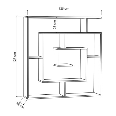 Βιβλιοθήκη μελαμίνης Labirent Megapap χρώμα λευκό 125x22x129cm 1 τεμ.