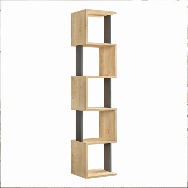 Βιβλιοθήκη Piri Megapap χρώμα φυσικό οξιάς/ανθρακί 35x30x161cm 1 τεμ.
