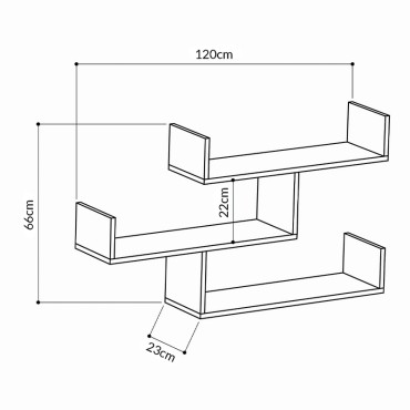 Ραφιέρα τοίχου Tibet Megapap μελαμίνης χρώμα λευκό 119x22x66cm 1 τεμ.