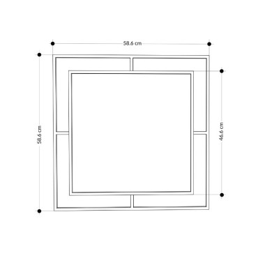 Καθρέπτης τοίχου Corner Megapap αλουμινίου χρώμα μαύρο 58,6x2x58,6εκ.