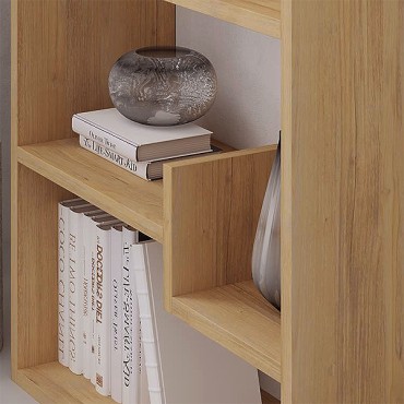 Βιβλιοθήκη Oppa Megapap χρώμα sapphire oak/λευκό 60x22x162cm 1 τεμ.