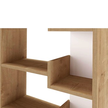 Βιβλιοθήκη Oppa Megapap χρώμα sapphire oak/λευκό 60x22x162cm 1 τεμ.