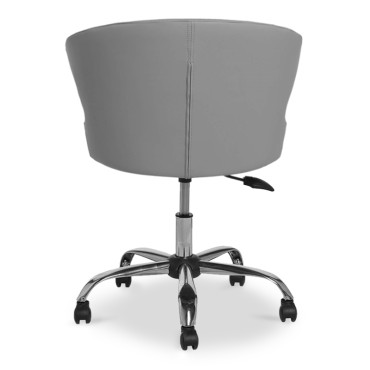 Καρέκλα εργασίας Koket Megapap από τεχνόδερμα χρώμα γκρι 62x53x81cm 1 τεμ.