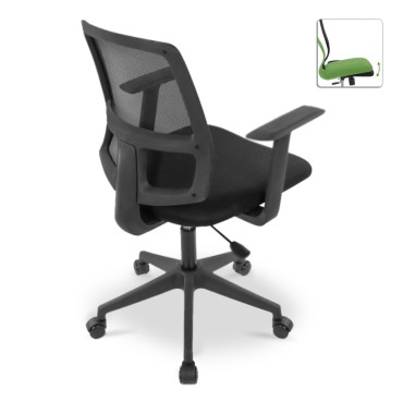 Καρέκλα εργασίας Paco Megapap υφασμάτινη χρώμα μαύρο 63x60x98cm 1 τεμ.