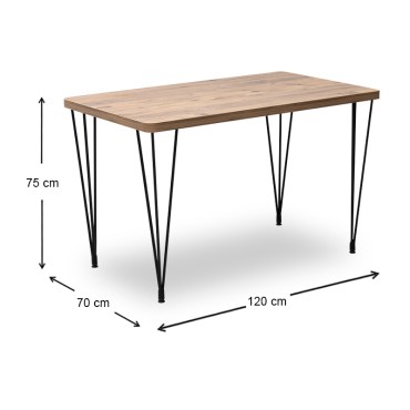 Τραπέζι Roger Megapap Mdf - μεταλλικό χρώμα ακακίας 120x70x75cm 1 τεμ.