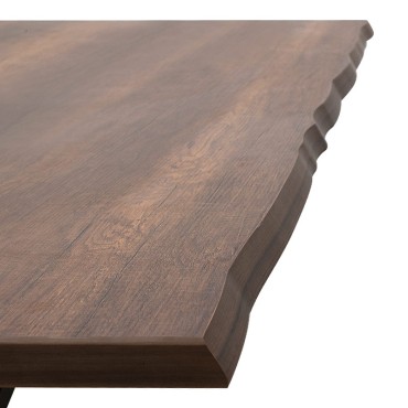 Τραπέζι Walter Megapap Mdf - μεταλλικό χρώμα καρυδί 140x80x75cm 1 τεμ.