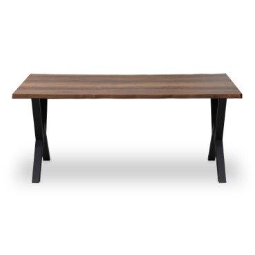 Τραπέζι Walter Megapap Mdf - μεταλλικό χρώμα καρυδί 140x80x75cm 1 τεμ.