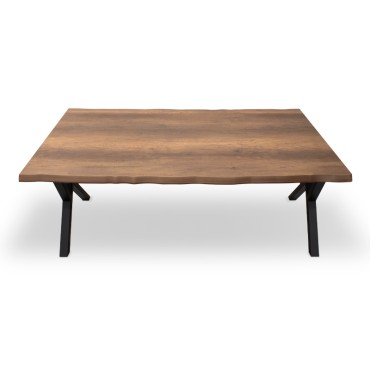 Τραπέζι Walter Megapap Mdf - μεταλλικό χρώμα καρυδί 140x80x75cm 1 τεμ.