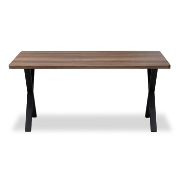 Τραπέζι Jeremy Megapap Mdf - μεταλλικό χρώμα καρυδί 140x80x75cm 1 τεμ.