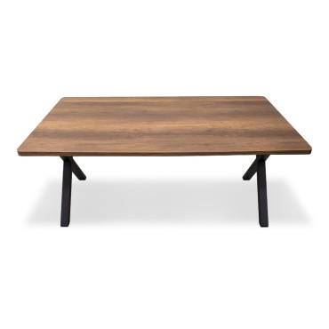 Τραπέζι Jeremy Megapap Mdf - μεταλλικό χρώμα καρυδί 140x80x75cm 1 τεμ.