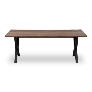 Τραπέζι Walter Megapap Mdf - μεταλλικό χρώμα καρυδί 200x100x75cm 1 τεμ.