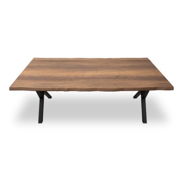 Τραπέζι Walter Megapap Mdf - μεταλλικό χρώμα καρυδί 200x100x75cm 1 τεμ.