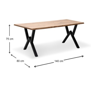 Τραπέζι Walter Megapap Mdf - μεταλλικό χρώμα ακακίας 140x80x75cm 1 τεμ.