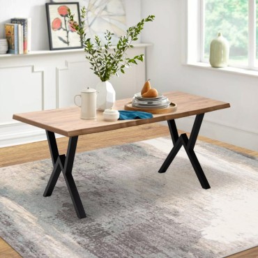 Τραπέζι Walter Megapap Mdf - μεταλλικό χρώμα ακακίας 160x80x75cm 1 τεμ.