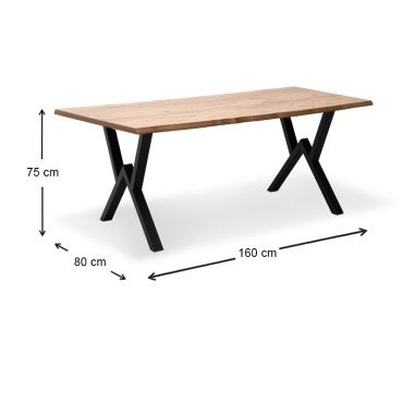 Τραπέζι Walter Megapap Mdf - μεταλλικό χρώμα ακακίας 160x80x75cm 1 τεμ.