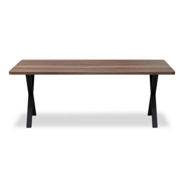 Τραπέζι Jeremy Megapap Mdf - μεταλλικό χρώμα καρυδί 200x100x75cm 1 τεμ.