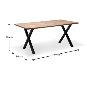 Τραπέζι Jeremy Megapap Mdf - μεταλλικό χρώμα ακακίας 140x80x75cm 1 τεμ.