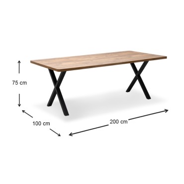 Τραπέζι Jeremy Megapap Mdf - μεταλλικό χρώμα ακακίας 200x100x75cm 1 τεμ.