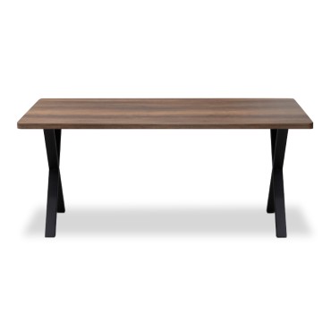 Τραπέζι Jeremy Megapap Mdf - μεταλλικό χρώμα καρυδί 160x80x75cm 1 τεμ.