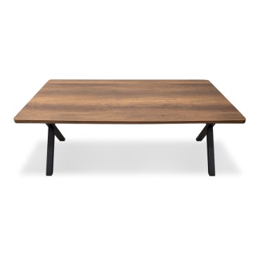 Τραπέζι Jeremy Megapap Mdf - μεταλλικό χρώμα καρυδί 160x80x75cm 1 τεμ.