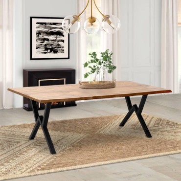 Τραπέζι Walter Megapap Mdf - μεταλλικό χρώμα ακακίας 200x100x75cm 1 τεμ.