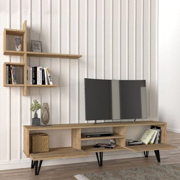 Σύνθεση τηλεόρασης Salerno Megapap χρώμα sapphire oak 180x35x51cm 1 τεμ.