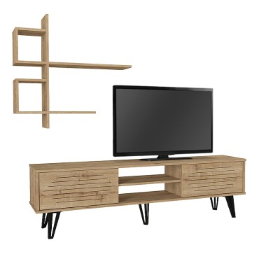 Σύνθεση τηλεόρασης Salerno Megapap χρώμα sapphire oak 180x35x51cm 1 τεμ.