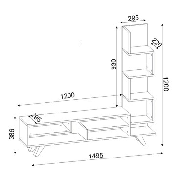 Έπιπλο τηλεόρασης Granada Megapap χρώμα λευκό - cordoba 149,5x29,5x120cm 1 τεμ.