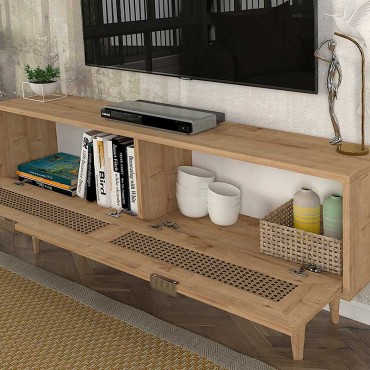 Έπιπλο τηλεόρασης Sirona Megapap χρώμα sapphire oak 140x30x55cm 1 τεμ.