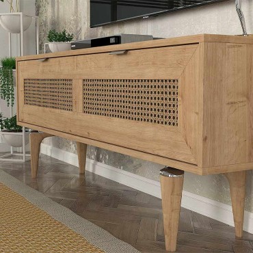 Έπιπλο τηλεόρασης Sirona Megapap χρώμα sapphire oak 140x30x55cm 1 τεμ.