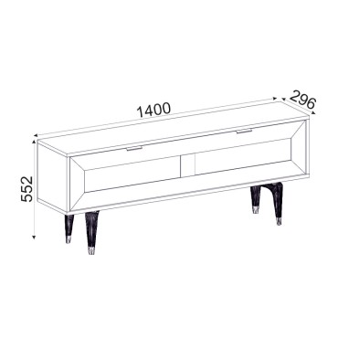 Έπιπλο τηλεόρασης Sirona Megapap χρώμα sapphire oak 140x30x55cm 1 τεμ.