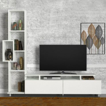 Σύνθεση τηλεόρασης Tulip Megapap χρώμα λευκό 160x29,5x160cm 1 τεμ.