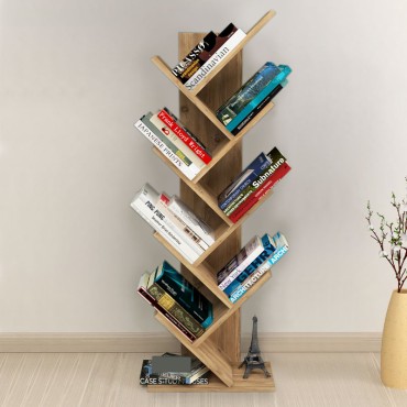 Βιβλιοθήκη μελαμίνης Milton Megapap χρώμα pine oak 44x22x121cm 1 τεμ.