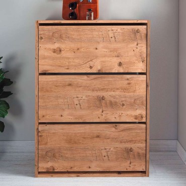 Παπουτσοθήκη μελαμίνης Nave Megapap 18 ζευγών χρώμα pine oak 73,6x24x110cm
