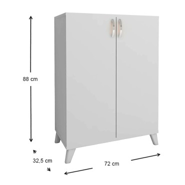 Ντουλάπι κουζίνας/μπάνιου - Παπουτσοθήκη μελαμίνης Lilly Megapap χρώμα λευκό 72x32,5x88cm 1 τεμ.
