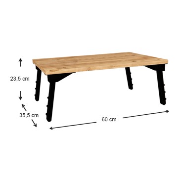 Τραπεζάκι laptop Sidon Megapap από μελαμίνη χρώμα pine oak 60x35,5x23,5cm 1 τεμ.
