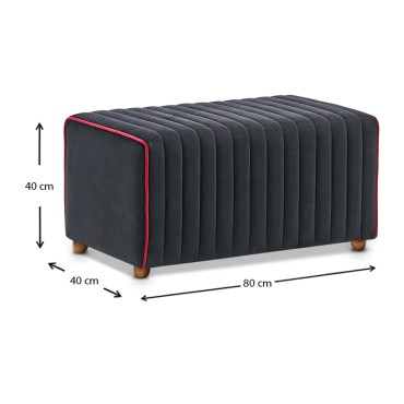 Σκαμπώ Mabel Megapap βελούδινο χρώμα μαύρο 80x40x40cm 1 τεμ.