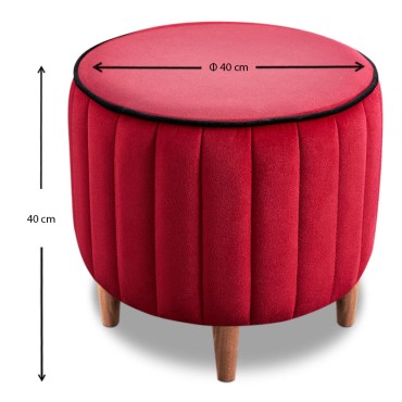 Σκαμπώ Lindy Megapap βελούδινο χρώμα κόκκινο 40x40x40cm 1 τεμ.
