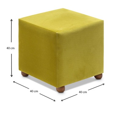 Σκαμπώ Ranma Megapap υφασμάτινο χρώμα λαδί 40x40x40cm 1 τεμ.