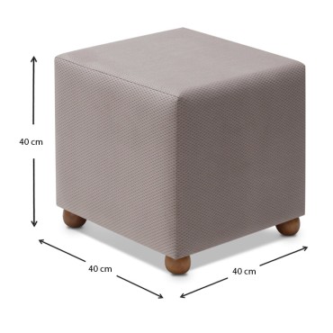 Σκαμπώ Ranma Megapap υφασμάτινο χρώμα ανοιχτό γκρι 40x40x40cm 1 τεμ.