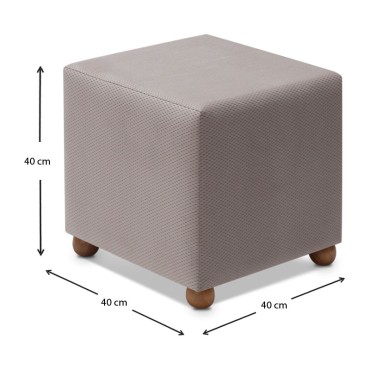 Σκαμπώ Ranma Megapap υφασμάτινο χρώμα ανοιχτό γκρι 40x40x40cm 1 τεμ.