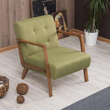 Πολυθρόνα Kemer Megapap υφασμάτινη χρώμα πράσινο 67x76x78cm 1 τεμ.