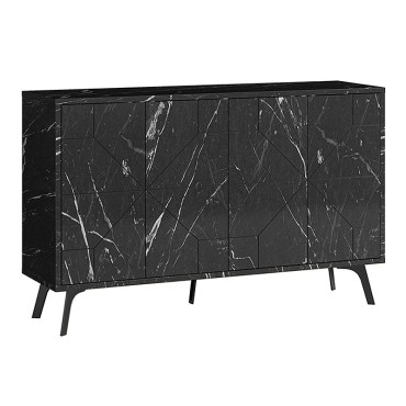 Μπουφές Dune Megapap χρώμα μαύρο εφέ μαρμάρου 123x35x77,4cm 1 τεμ.