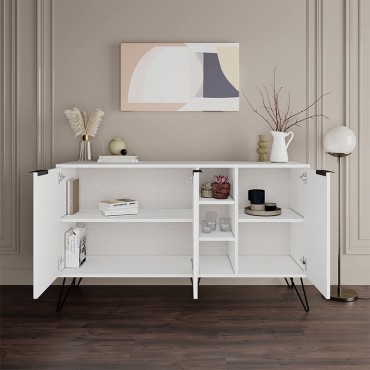 Μπουφές Clara Megapap χρώμα λευκό 142x35,6x83cm 1 τεμ.
