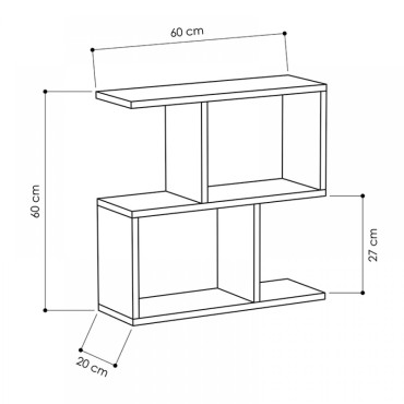 Βοηθητικό τραπεζάκι Homemania Megapap χρώμα ανθρακί 60x20x60cm 1 τεμ.