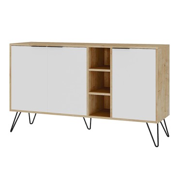 Μπουφές Clara Megapap χρώμα φυσικό οξιάς - λευκό 142x35,6x83cm 1 τεμ.