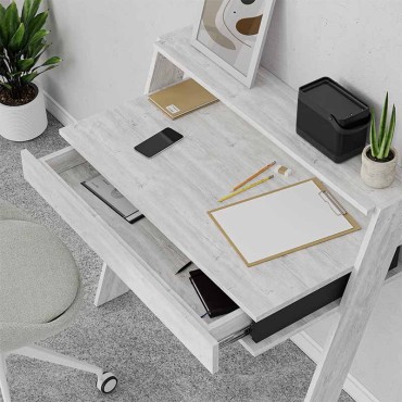 Γραφείο εργασίας Cowork Megapap χρώμα λευκό αντικέ 94x50x91cm 1 τεμ.