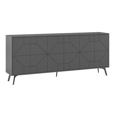 Μπουφές μελαμίνης Dune Megapap χρώμα ανθρακί 184x35x77,4cm 1 τεμ.